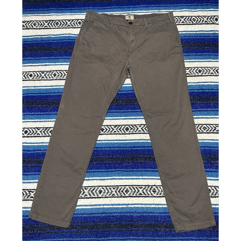 Timberland Men's 38 Gray Straight Fit Chino Pants Stretch Cotton Casual